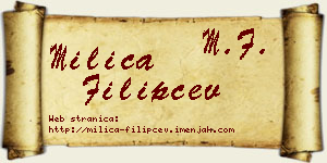 Milica Filipčev vizit kartica